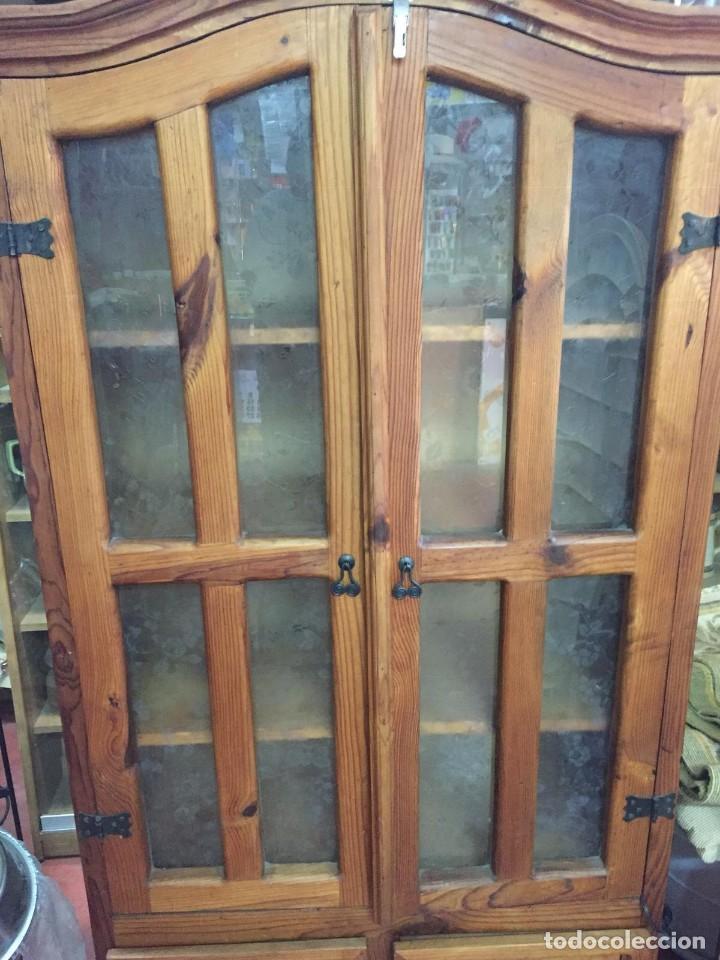 Antig&uuml;edades: VITRINA MADERA MACIZA HECHA A MANO - Foto 6