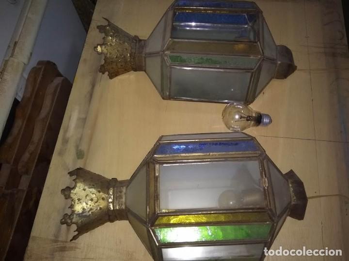 Antig&uuml;edades: antiguos faroles en lata plomada. - Foto 1