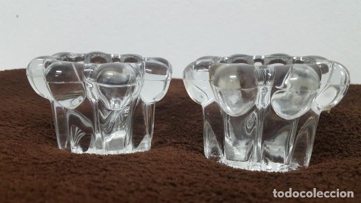 Antig&uuml;edades: PAREJA DE CANDELABROS DE CRISTAL - Foto 3