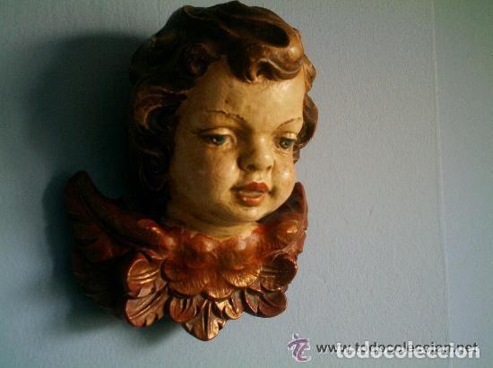 Antig&uuml;edades: CABEZA DE ANGEL  POLICROMADA - Foto 2
