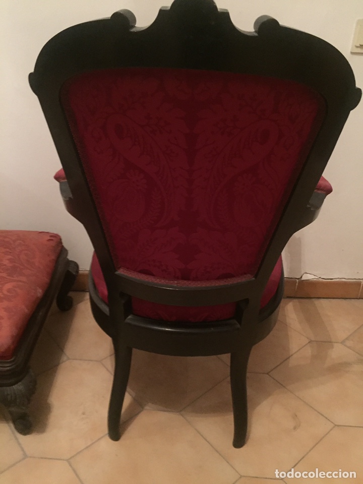 Antigüedades: Antigua silla partera mallorquina y reposapies - Foto 10 - 140796682