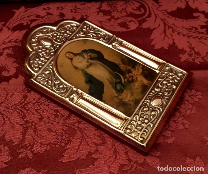 Antig&uuml;edades: CUADRO CON VIRGEN INMACULADA DE MURILLO EN PLATA DE LEY. - Foto 5