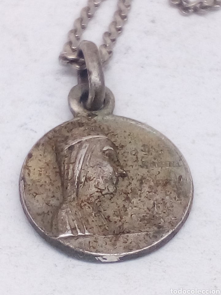Antig&uuml;edades: Gargantilla con medalla plata religiosa - Foto 2