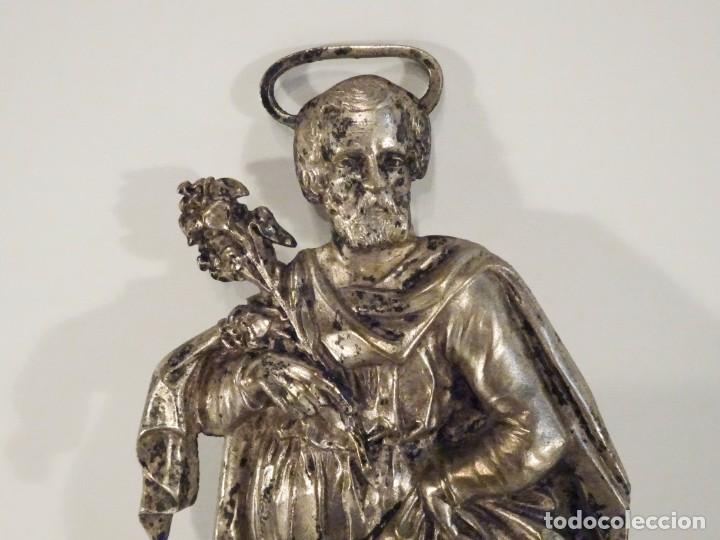 Antig&uuml;edades: Aplique de San Jos&eacute; en metal - Foto 4