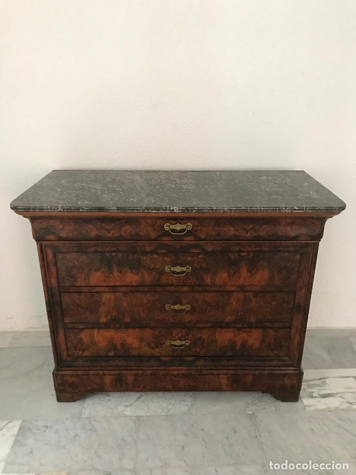 Antig&uuml;edades: MAGNIFICA COMODA FRANCESA JASPEADA S. XIX - Foto 1