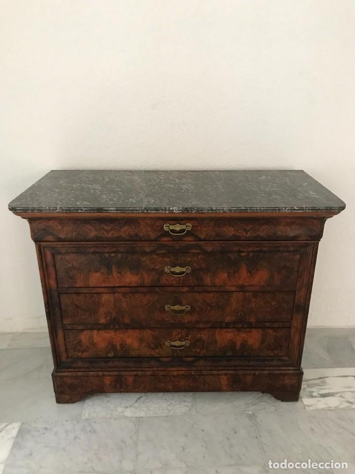 Antig&uuml;edades: MAGNIFICA COMODA FRANCESA JASPEADA S. XIX - Foto 2