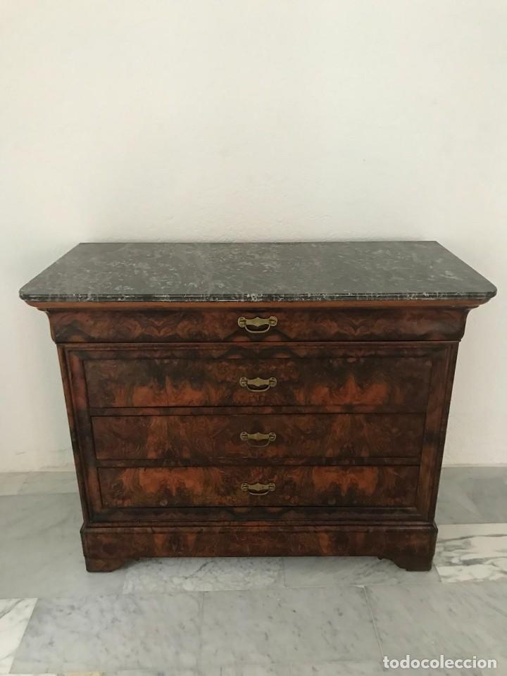 Antig&uuml;edades: MAGNIFICA COMODA FRANCESA JASPEADA S. XIX - Foto 4
