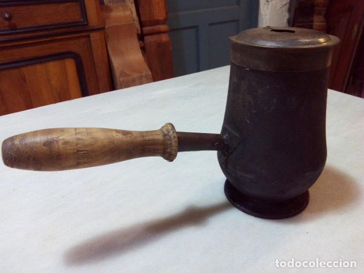 Antig&uuml;edades: ANTIGUA CHOCOLATERA DE FUNDICI&Oacute;N - Foto 2