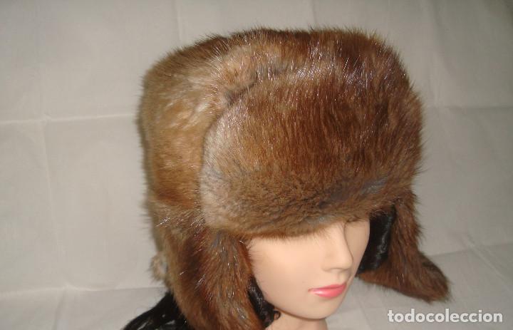 Antig&uuml;edades: ANTIGUO GORRO DE PIEL TALLA 57 - Foto 2