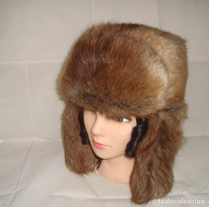Antig&uuml;edades: ANTIGUO GORRO DE PIEL TALLA 57 - Foto 3