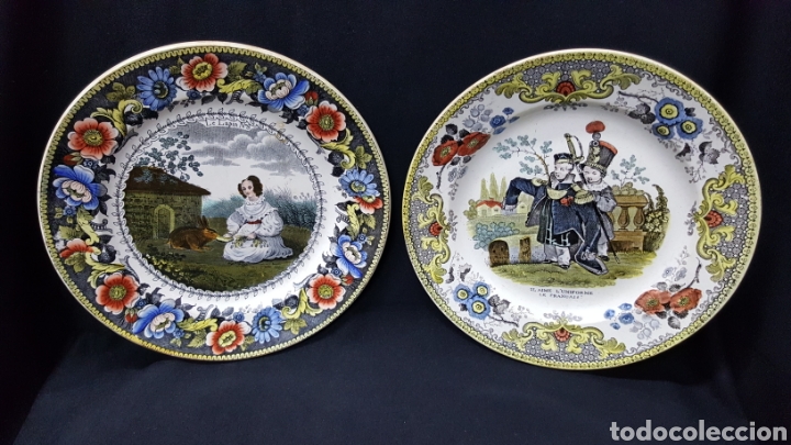 Antig&uuml;edades: PAREJA DE PLATOS FRANCESES - Foto 1