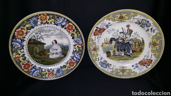 Antig&uuml;edades: PAREJA DE PLATOS FRANCESES - Foto 18