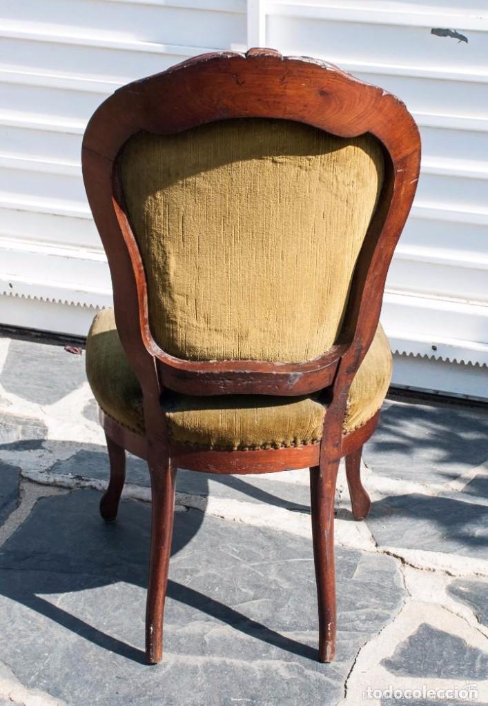 Antig&uuml;edades: SILLA ISABELINA DE CAOBA - Foto 3