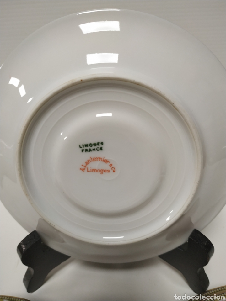 Antig&uuml;edades: 6 platos 15 cm A.Lanternier Limoges - Foto 2
