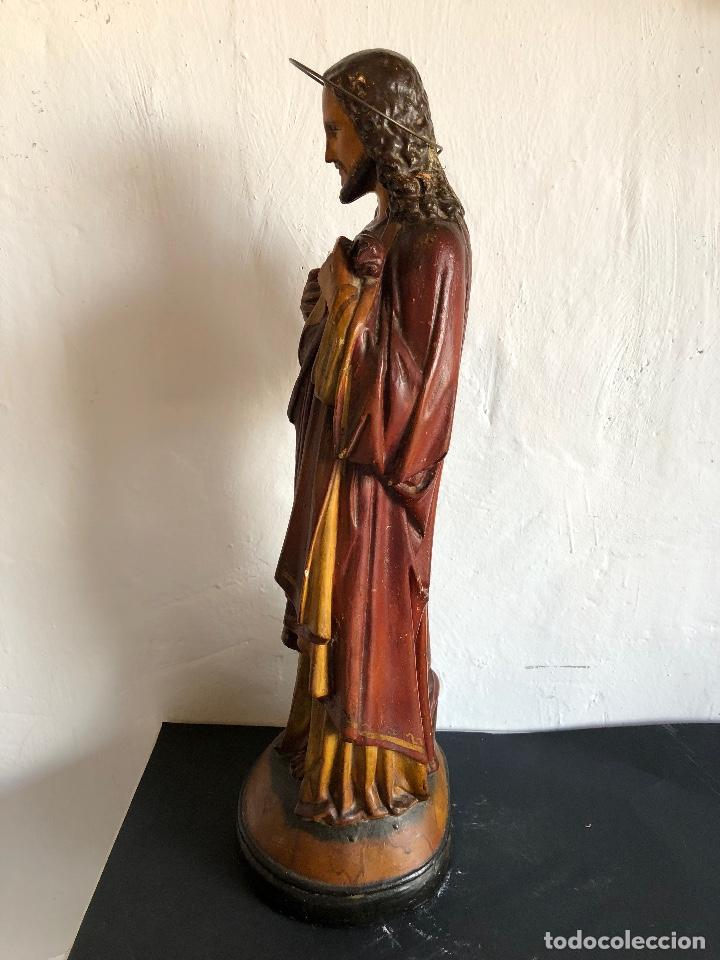 Antig&uuml;edades: FIGURA SAGRADO CORAZON DE JES&Uacute;S - Foto 3