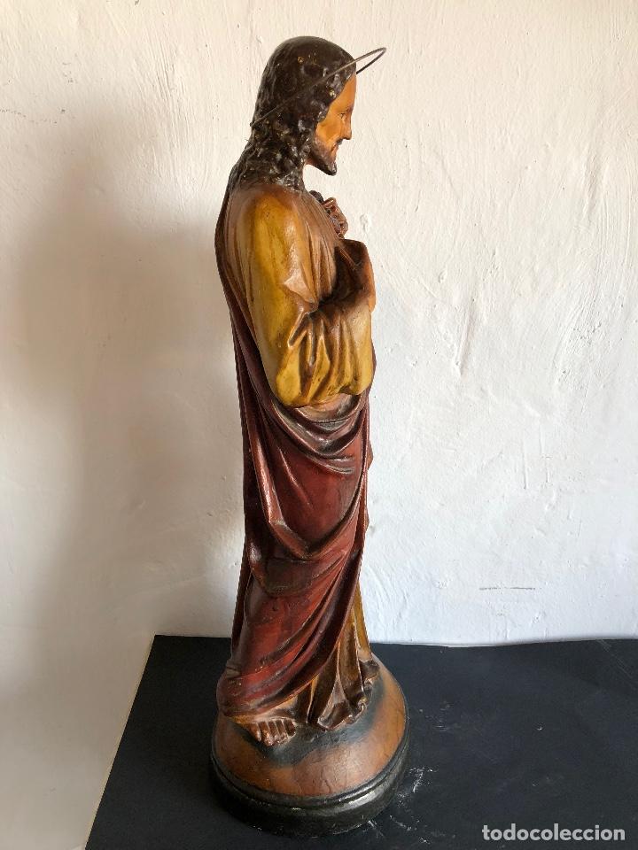 Antig&uuml;edades: FIGURA SAGRADO CORAZON DE JES&Uacute;S - Foto 5
