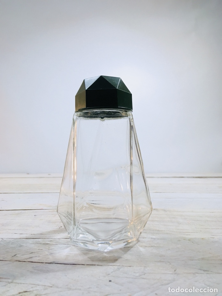 Antiquit&eacute;s: AZUCARERO ANTIGUO DE CRISTAL Y CURIOSO TAP&Oacute;N DE BAQUELITA HEXAGONAL A&Ntilde;OS 40 BOTE TARRO CAMPING