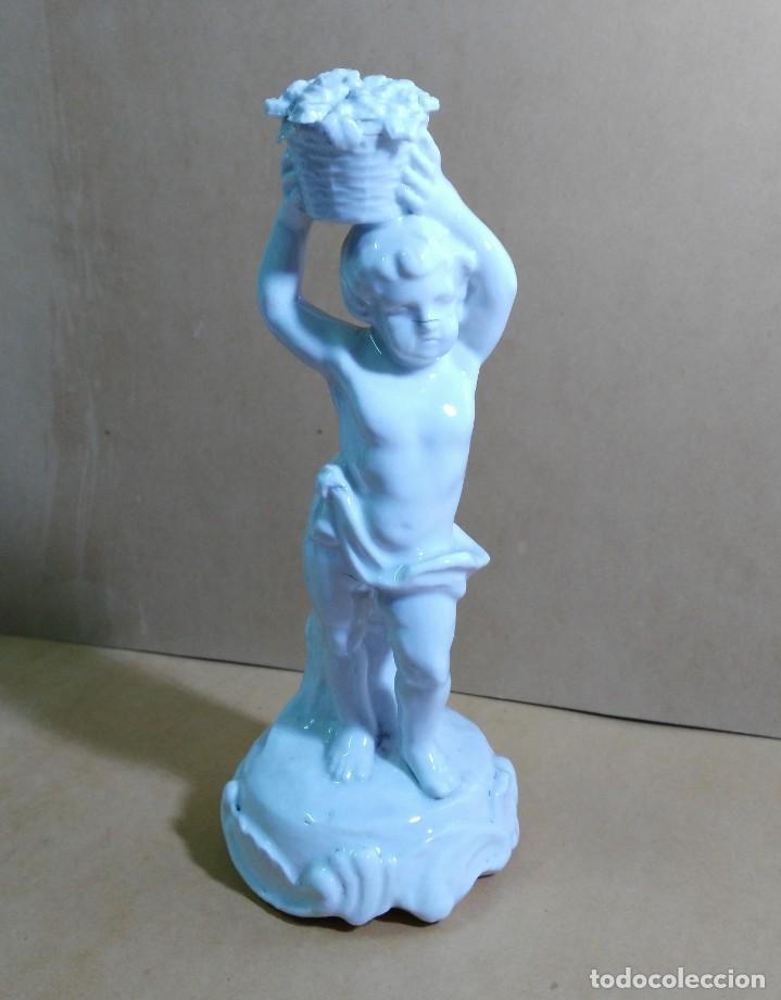 Oggetti Antichi: FIGURA DE PORCELANA - NI&Ntilde;O CON CANASTA