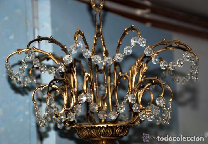 Antig&uuml;edades: LAMPARA DE CRISTAL DE COMEDOR - Foto 4