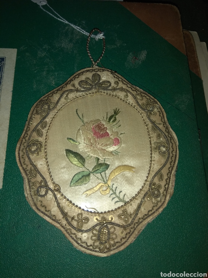 Antig&uuml;edades: Antiguo Escapulario Rosa XIX - Foto 1