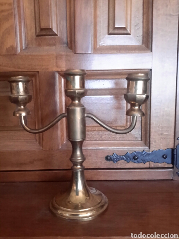 Antig&uuml;edades: Antiguo candelabro de altar - Foto 1