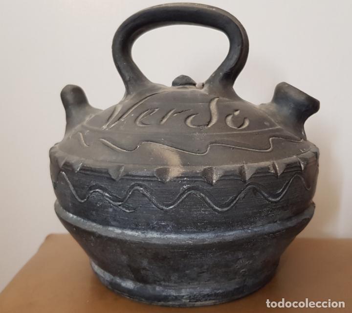 Antig&uuml;edades: Botijo ceramica negra - Foto 1