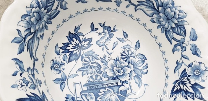 Antig&uuml;edades: Ensaladera, gran cuenco blue transferware, inglaterra. - Foto 2