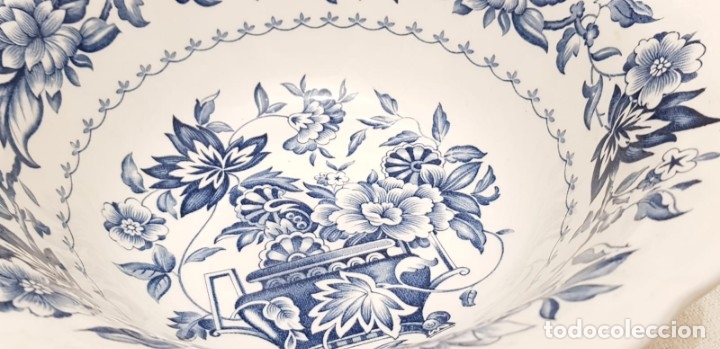 Antig&uuml;edades: Ensaladera, gran cuenco blue transferware, inglaterra. - Foto 3