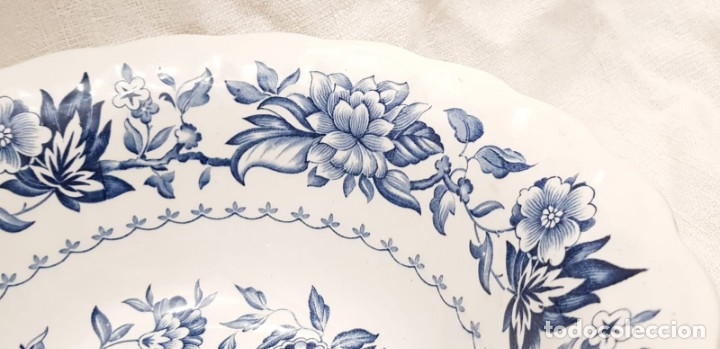 Antig&uuml;edades: Ensaladera, gran cuenco blue transferware, inglaterra. - Foto 4