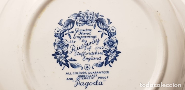 Antig&uuml;edades: Ensaladera, gran cuenco blue transferware, inglaterra. - Foto 6