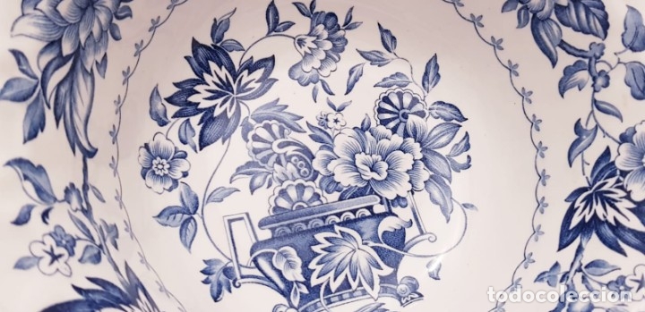 Antig&uuml;edades: Ensaladera, gran cuenco blue transferware, inglaterra. - Foto 7
