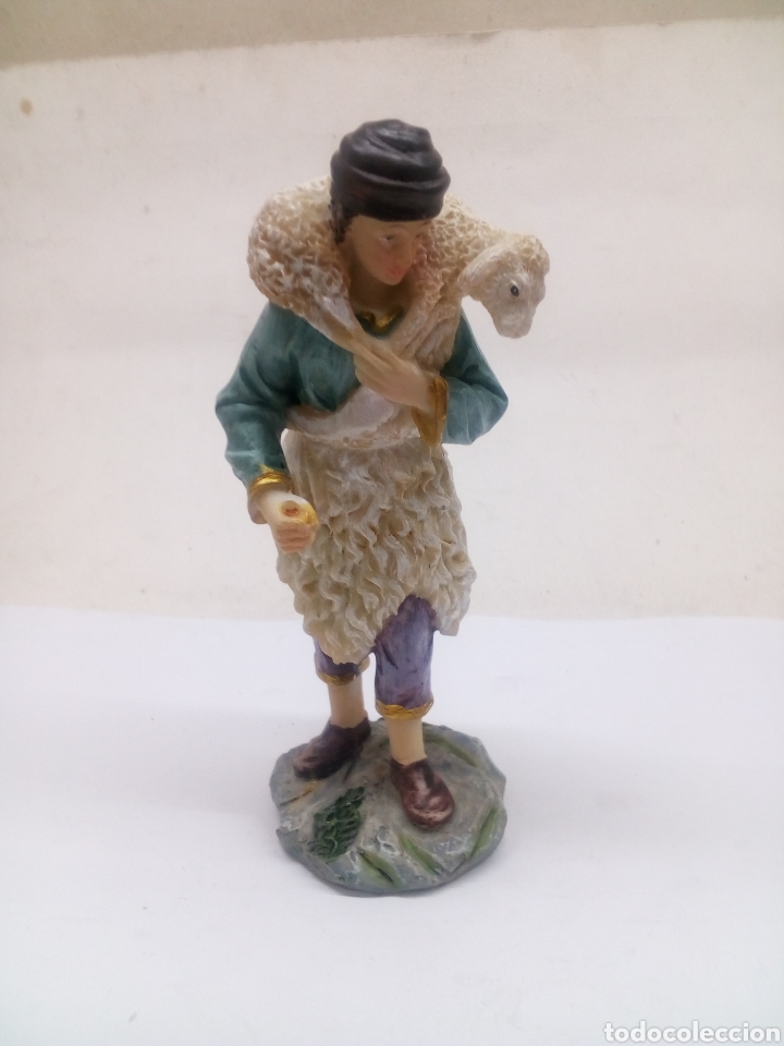 Oggetti Antichi: Figura de pastor bel&eacute;n de resina pintada a mano