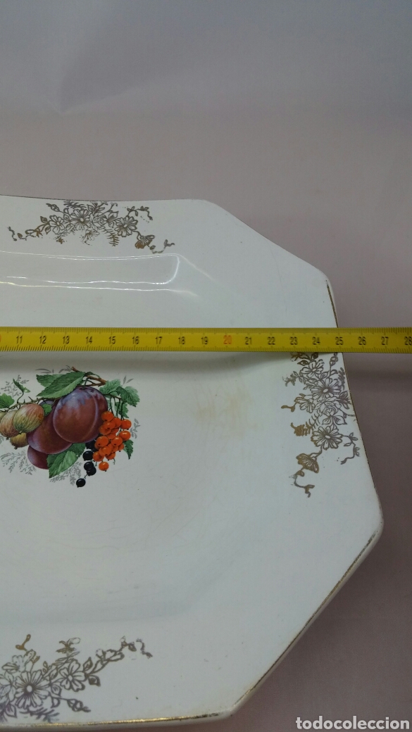 Antig&uuml;edades: Plato octagonal porcelana Pickman - Foto 2