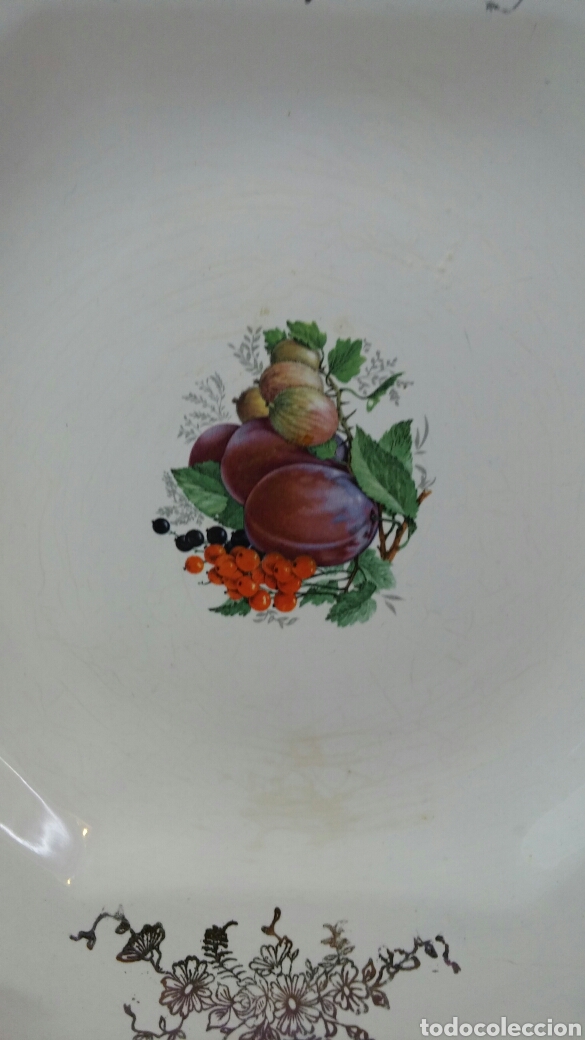 Antig&uuml;edades: Plato octagonal porcelana Pickman - Foto 4