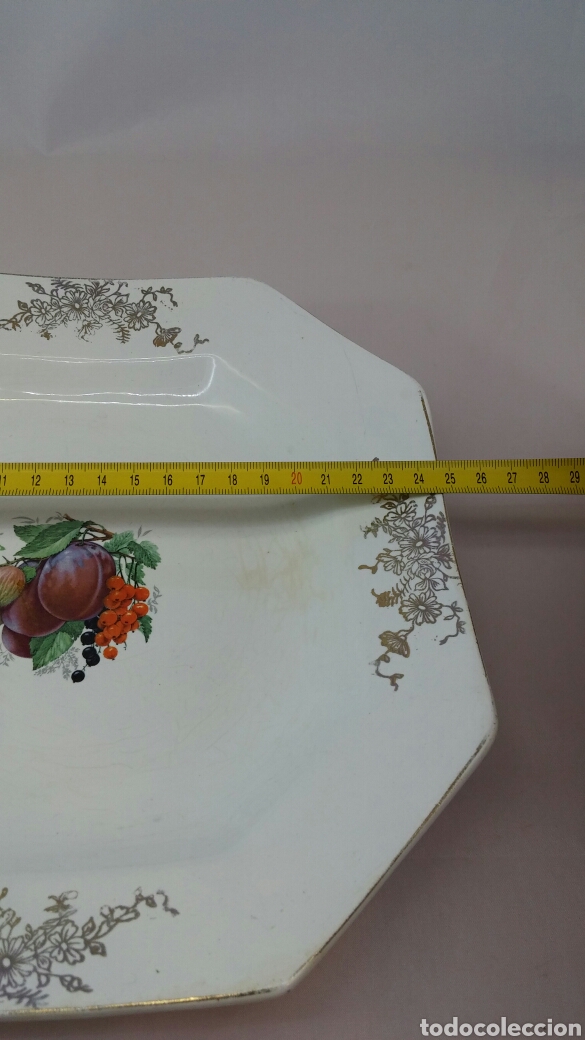 Antig&uuml;edades: Plato octagonal porcelana Pickman - Foto 6