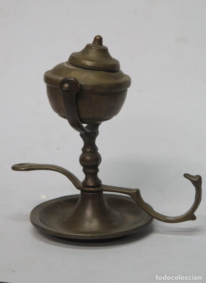 Antig&uuml;edades: LAMPARA ACEITE DE BRONCE - Foto 1
