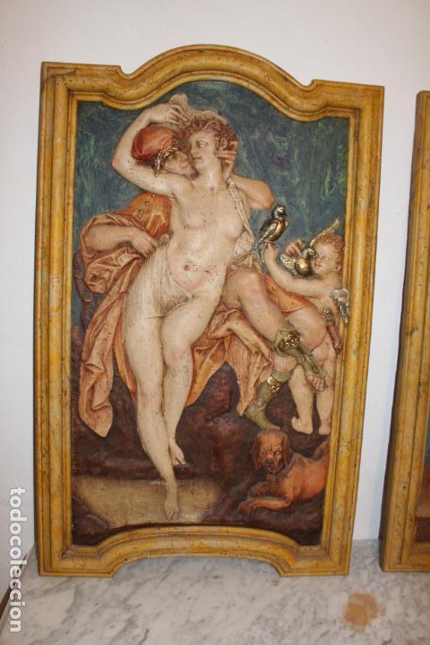 Antig&uuml;edades: PAREJA DE PANELES MITOLOGICOS OREJUDO - Foto 4