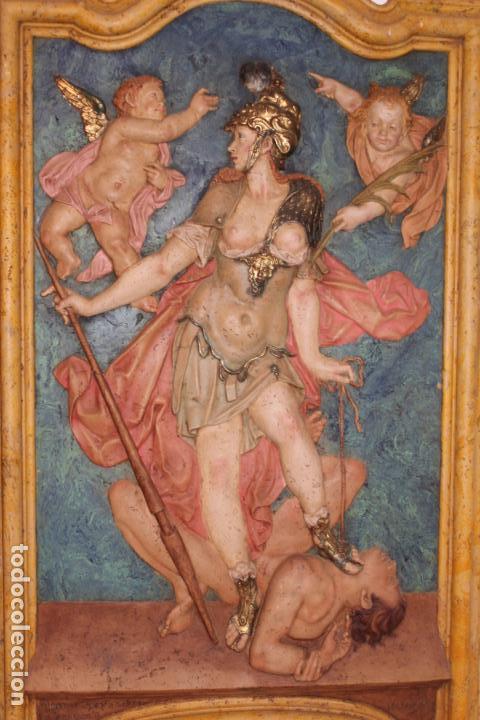 Antig&uuml;edades: PAREJA DE PANELES MITOLOGICOS OREJUDO - Foto 19