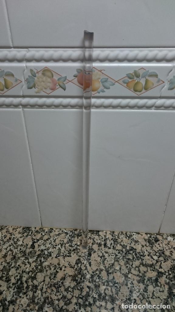 Antig&uuml;edades: ANTIGUA BARRA TOALLERO DE CRISTAL LARGO 48 DIAMETRO 1,6