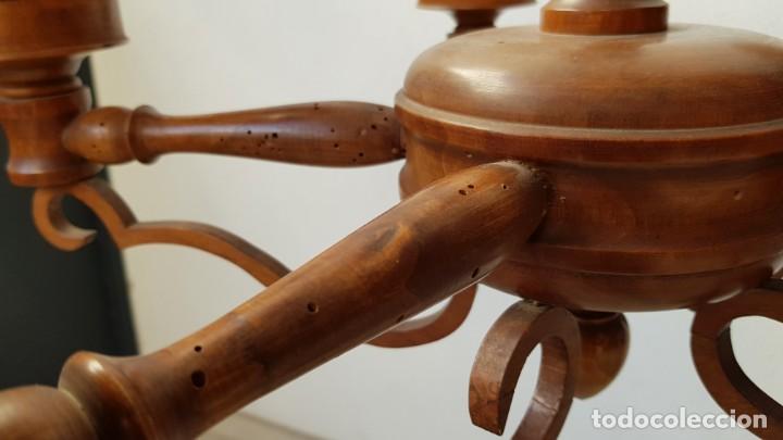 Antig&uuml;edades: Antigua lampara de madera - Foto 4
