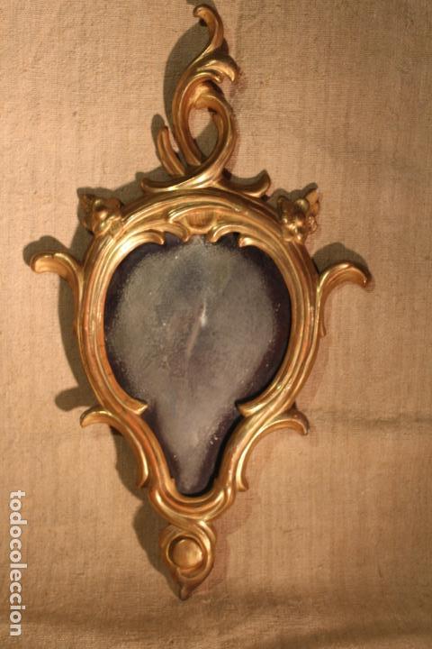 Antig&uuml;edades: ESPEJO CORNUCOPIA DE MADERA DORADO - Foto 2