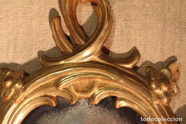 Antig&uuml;edades: ESPEJO CORNUCOPIA DE MADERA DORADO - Foto 3
