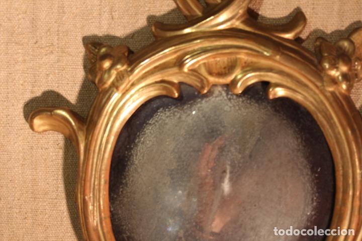 Antig&uuml;edades: ESPEJO CORNUCOPIA DE MADERA DORADO - Foto 4