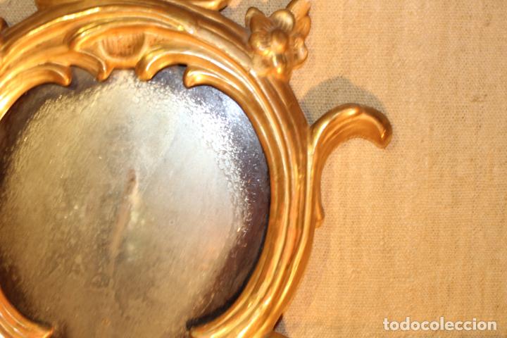 Antig&uuml;edades: ESPEJO CORNUCOPIA DE MADERA DORADO - Foto 7
