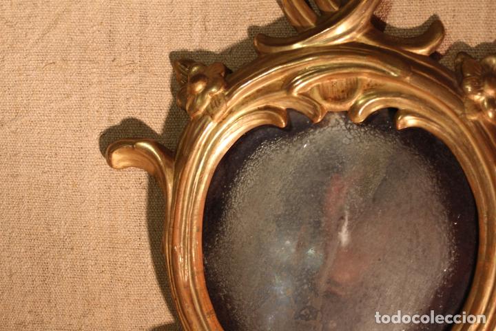 Antig&uuml;edades: ESPEJO CORNUCOPIA DE MADERA DORADO - Foto 8