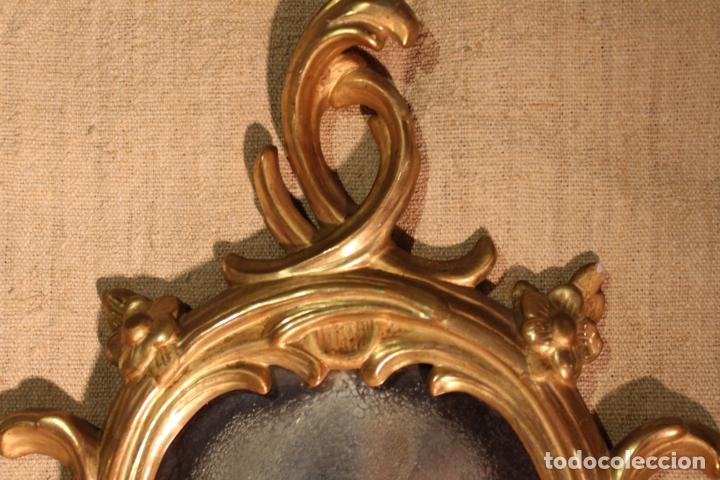 Antig&uuml;edades: ESPEJO CORNUCOPIA DE MADERA DORADO - Foto 9