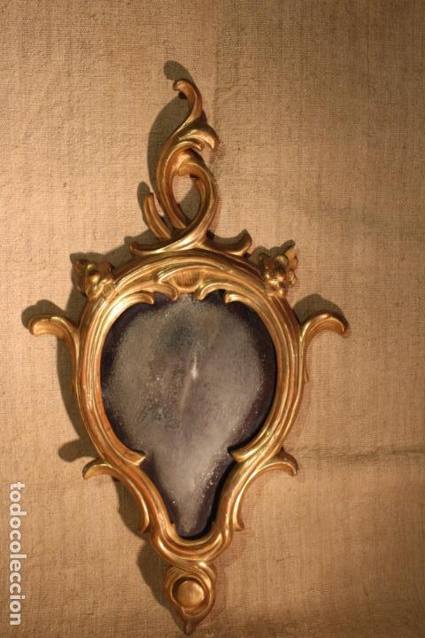 Antig&uuml;edades: ESPEJO CORNUCOPIA DE MADERA DORADO - Foto 10