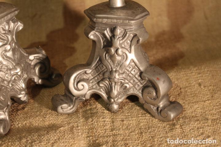 Antig&uuml;edades: PAREJA DE CANDELEROS DE ESTA&Ntilde;O - Foto 6