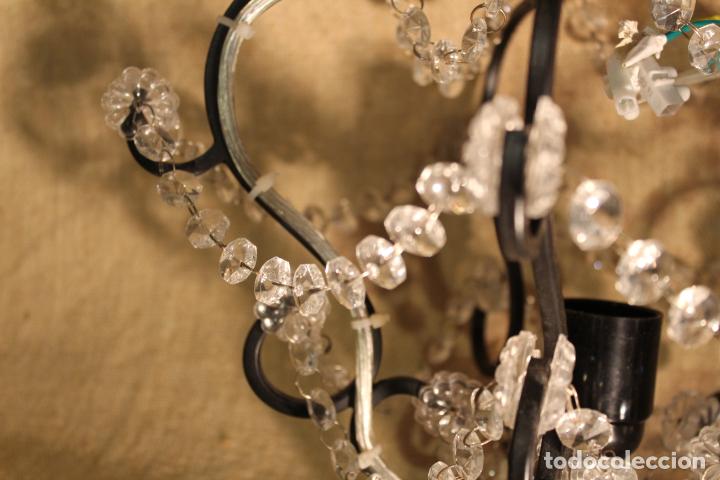 Antig&uuml;edades: LAMPARA DE CRISTAL Y HIERRO - Foto 8