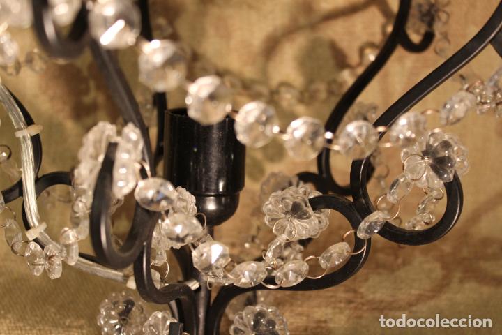 Antig&uuml;edades: LAMPARA DE CRISTAL Y HIERRO - Foto 9